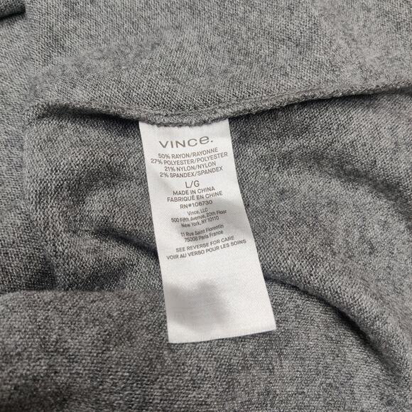 Vince Mock Neck Long Sleeve Knit Sweater Dress Large Minimalist Quiet Luxury - Picture 7 of 12